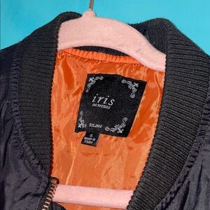 Iris Women's Black and Orange Bomber Jacket